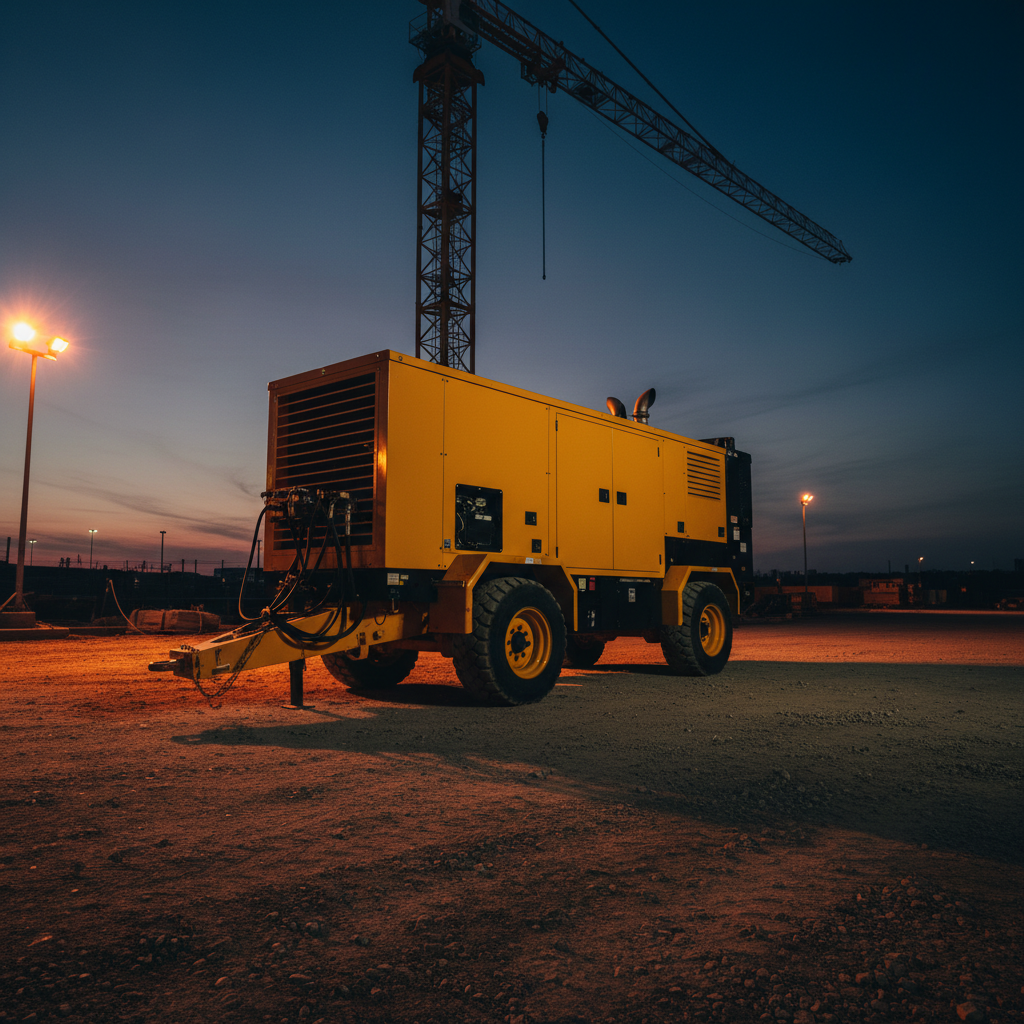 Мобільна генераторна установка на будівельному майданчику