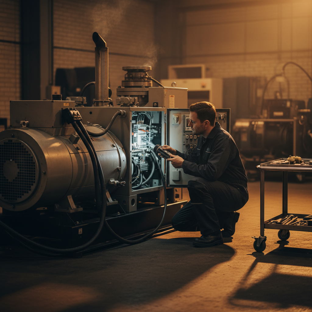 Сервісний інженер виконує ТО генератора